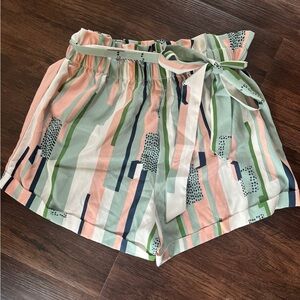 SHEIN Multicolor Striped High Waist Shorts